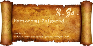 Martonosy Zsigmond névjegykártya